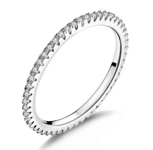 Classic Yiziy High Quality 925 Silver Ring Circle Clear CZ CZ Géométrie Rings Empilable pour les femmes Bijoux de mariage Gift SCR0665080282