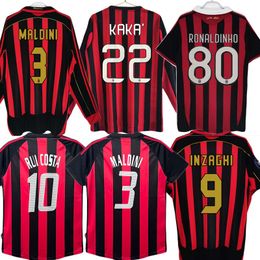 Classic90 91 Retro shirts VOETBALSHIRTS 95 96 97 Gullit 01 02 03 12 14 15 Maldini Van Basten voetbal KAKA Inzaghi 06 07 PIRLO SHEVCHENKO BAGGIO AcMIlans JERSEYS