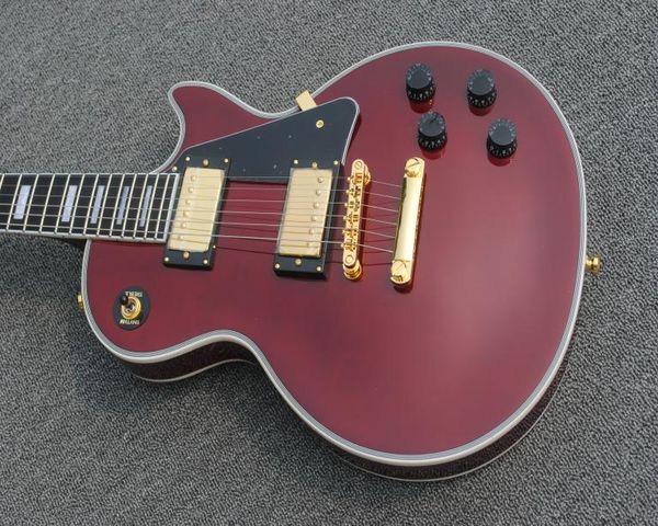 Classical 57 Version Transparent Red Modèle LP Guitare standard Guitare Mahoganie Body Cream Binding Guitarra3893764