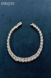Klassiek 925 Sterling zilver 44 mm Simuleren diamant gecreëerd Moissanite Strand Wedding Bracelet For Women Fine Jewelry Gift 16cm9105086