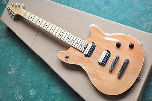 Klassieke abnormaliteit elektrische gitaar, origineel lichaam met witte binding, chroom hardwares en hh pickups, esdoorn fretboard, kan worden aangepast.