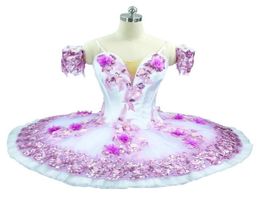 Costume de danse de Ballet classique violet professionnel Tutu lilas plateau compétition crêpe tutu fleur fée classique Ballet Costu1284395