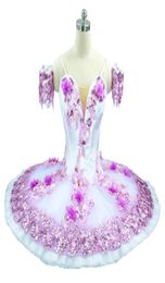 Klassiek balletdans Kostuum Purple Professional Tutu Lilac Platter Competition Pancake Tutu Flower Fairy Classical Ballet Costu7380975