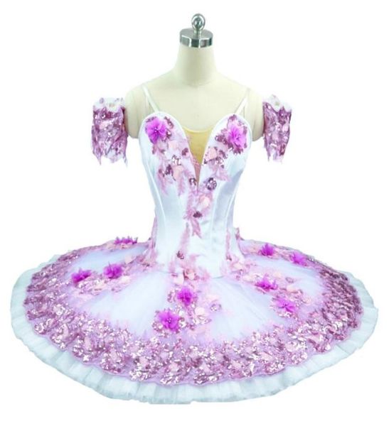 Costume de danse de ballet classique violet professionnel Tutu lilas plateau compétition crêpe tutu fleur fée classique Ballet Costu3784821