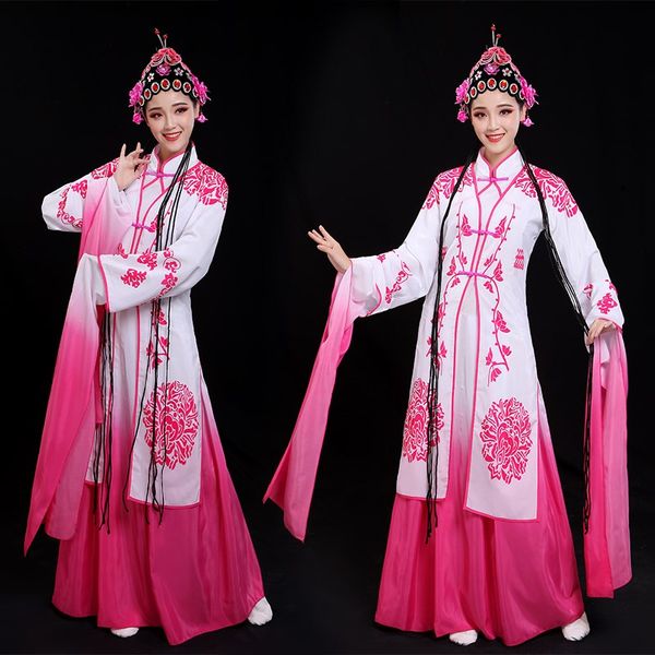 Classique Beijing opéra stade usure dégradé couleur manches longues costume de danse carnaval hanfu ancien drame performance vêtements pour femme