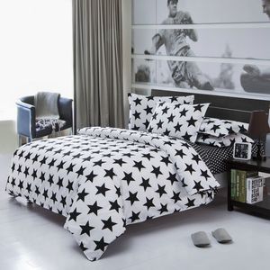 Ensemble de literie en coton noir et blanc classique, linge de lit textile pour la maison, housse de couette, linge de lit, Twin/Full/Queen/King Size 201022