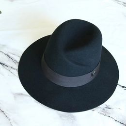 Black Black Wide Brim chapeau laine Fedora dames panama cloche pour robe de mariée derby chapeaux Chauffeur chaud 240410