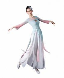 Costume de danse classique chinois pour femmes, style ethnique, élégant, fan de danse féerique, dégradé de danse, Dr y19z #