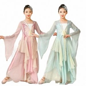 Klassieke danskostuum moderne Hanfu outfit losse fee Lg Dr meisjes Yangko danser praktijk slijtage Yangko prestatie outfit C5AK #