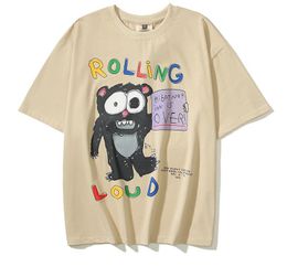 Klassieke designer T -shirt Zomer Korte mouw Hip Hop Monster Cartoon Print Oversized Men T -shirt T -shirt Cudi Mens -kleding