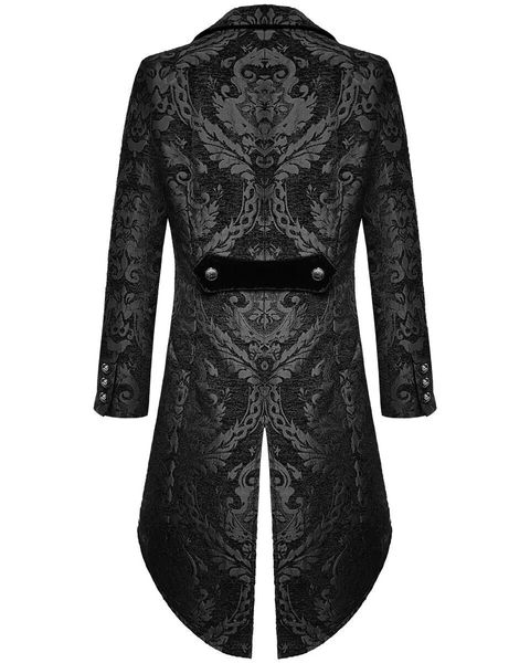 Classical Devil Mens Gothic Steampunk Tailcoat Veste Brocade noir Damass Mariage Européen Vêtements 240506