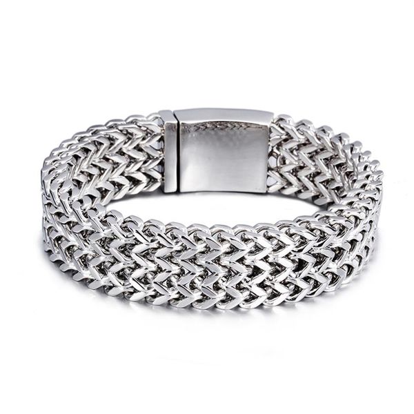 Bracelet de motard classique pour hommes, cadeau de fête des pères, Style de rue, énorme et lourd, en acier inoxydable, 3 rangées, chaîne Figaro, Hi312y, 18mm, 102g