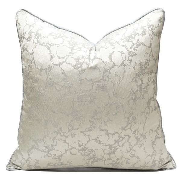 Taie d'oreiller brodée classique gris-blanc 45x45cm housse de coussin décorative pour salon canapé canapé taie d'oreiller 45x45 210401