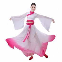Costumes de danse folklorique Hanfu classique Femme élégante Yangko National Dance Stage Performance Classique Fan Dance Practice Dr J9hC #