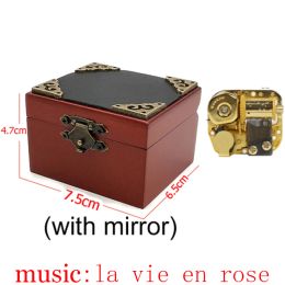 Klassieke La Vie en Rose Golden Wind Up Music Box Mechanische houten Nieuwjaar Valentijnsdag Kerstvrouw Verjaardagsgeschenken