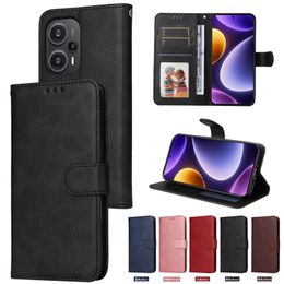 Étuis portefeuille en cuir classique pour Samsung M54 A34 A54 5G M14 A24 A04E 4G F04 Xiaomi 13 Pro Redmi K60 11A 4G POCO F5 Note 12 12S Slot ID Holder Flip Cover Luxury Phone Pouch