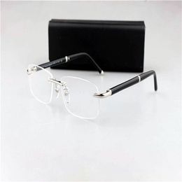 Klassieke MB374 zakelijke randloze mannen vierkante brilmontuur 57-16-140 voor brillen op sterkte volledige set case OME factory outlet192O
