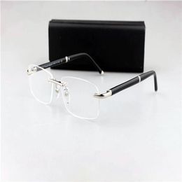 Klassieke MB374 zakelijke randloze mannen vierkante brilmontuur 57-16-140 voor brillen op sterkte volledige set case OME fabriek outlet226z
