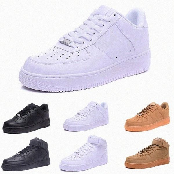 Classique Hommes Femmes Chaussures Unisexe Low Casual Hommes Femmes One 1 White Star Plate-forme Sandales Chaussures G7GE #