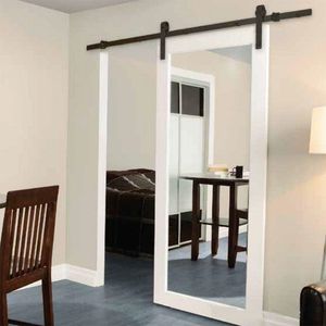 Classical Wooden black rustic Sliding barn door hardware track kit for apartment