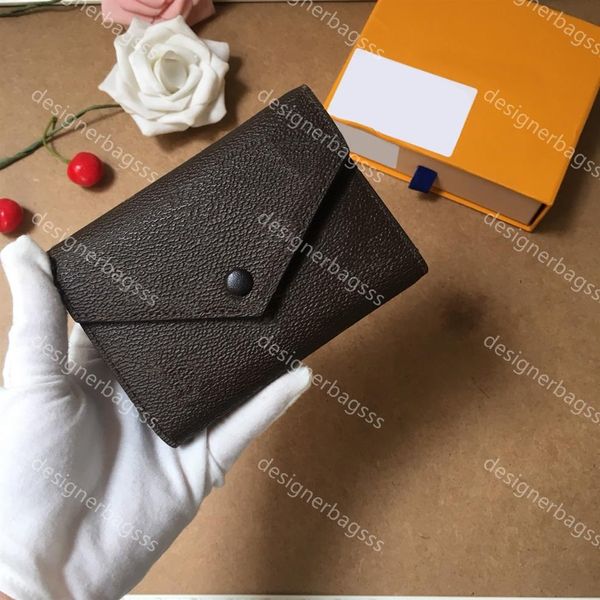 Monedero clásico con caja naranja M41938 VICTORINE Carteras de diseñador para mujer billetera corta de lujo Titular de la tarjeta de lona especial con cremallera coi265b