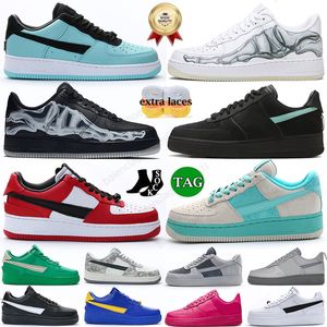 Classic 1s One Running Shoes Designer Men Femmes 1 Orange Red Panda Skeleton Blanc Black Trainers en cuir Low Brand Sports Sneakers Outdoor Jogging