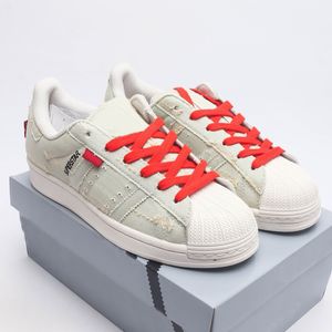 Classique Shell Série Casual Chaussures Hommes Triple Sports Baskets Plates Surface Douce Superstar Mode Confortable À Lacets Plate-Forme Chaussures 166