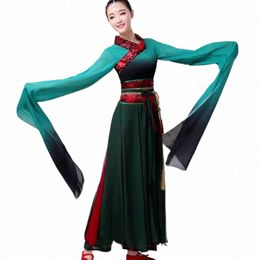 Classique manches d'eau danse Dr Performer tenue femmes femme danse folklorique chinoise scène Performance Costume pour femmes vert J56T #