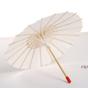 Classique Blanc Bambou Papiers Parapluie Artisanat Papier Huilé Parapluies Vierge Peinture Mariée De Mariage Parasol Stade Décoration RRB13138