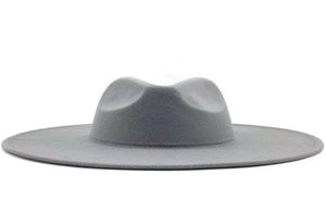 Klassieke brede runderfedora hoed zwarte witte wollen hoeden mannen vrouwen verplicht winterhoed bruiloft jazzhoeden3399726