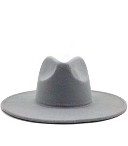 Classical Wide Brim Fedora Hat Black White Wool Men Femmes Femmes Cruscables Chapeaux d'hiver CHATS JAZZ CHAPS8286092