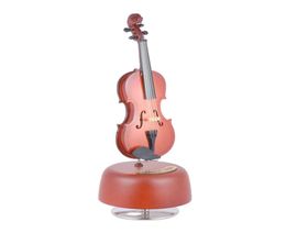 Classical Wind Up Violin Music Box met roterend muzikaal basisinstrument Miniatuur Replica Artware Gifts7989816