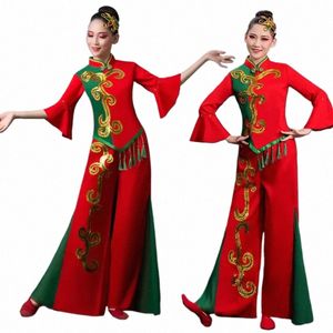 Costumes de danse classique Yangko Dr Femme élégante Chiff Traditionnelle chinoise Folk Fariy Performance sur scène Taille Tambour Danse X1u5 #