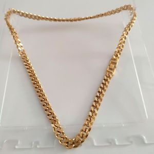 Clásicos 10k Fino Sólido ACABADO EN ORO Raya Cubana Cadena Collar 24 Joyería Pesada THICK247Y