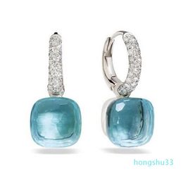 Classiques 23 couleurs cristal bonbons gouttelettes d'eau Style boucles d'oreilles 3 couleur or boucle d'oreille pour les femmes cadeau bijoux de mode DJ1159 202399