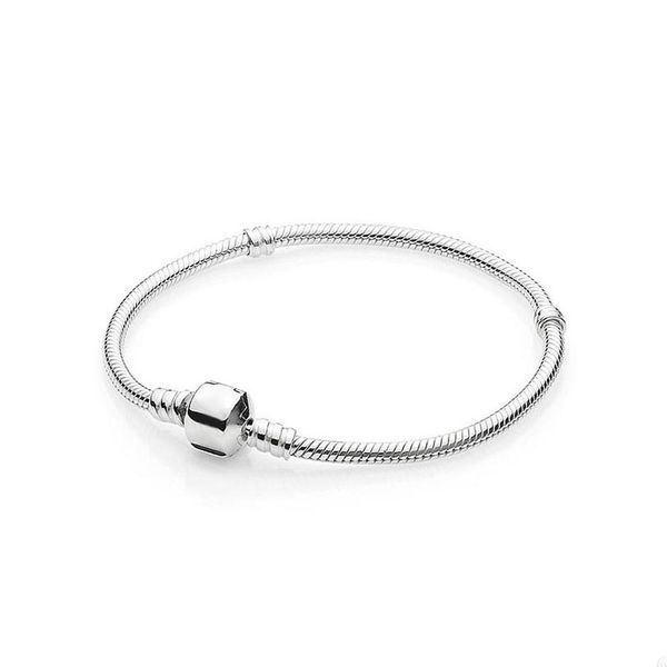 Classics 925 Sterling Silver Charm Bracelet para Pandora Moments Snake Chain Bracelets diseñador de joyas para mujeres, hombres, pareja, pulsera con caja original