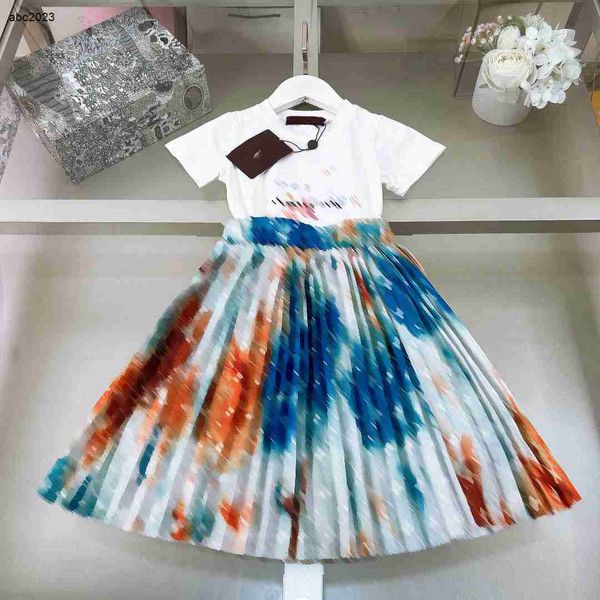 Classics vêtements de bébé camouflage Design Princess Dress Kids Tracksuits Taille 80-160 cm Girls T-shirt et logo Long Jupe imprimée 24MA