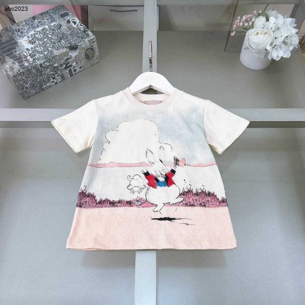 Classics Baby T-shirts White Rabbit Pattern Girls Boys Garfons Clans taille Taille 90-160 CM CHANSEMENTS CHANSE
