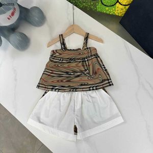 Classics Baby Tracksuit Girls Gile Suit Kids Designer Vêtements Taille 100-160 cm Summer Camisole Vest et Splicing Design Shorts 24APril