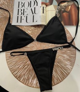 Classics Black Bikini Set Luxury Rhinestone Designer Two Pieces Bikinis 2024 Sexy Push Up Swimsuit XL Fashion Swimwwear Women Woong Bathing Cost Brand Biquinis XL