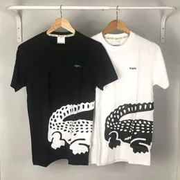 Klassiekersontwerpers Heren Crocodile mode Borduurwerk T -shirt Beroemde merken Men Kleding Zwart Witte T -stukken Katoen Ronde Nek Korte mouw Dames Casual streetwear