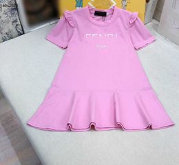 Vestidos clásicos para niñas, falda para niños, bordado de letras plateadas, vestido de princesa, tamaño 90-150 CM, ropa de diseñador para niños, vestido de bebé 24Mar