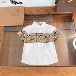 Classics Kids Diseñador de ropa Camplor de cheques Diseño de camisa de bebé Tamaño 110-160 cm Bloses de niñas de manga corta para niñas 24mar
