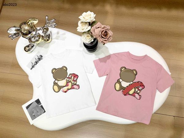 Classiques enfants T-shirt poupée ours motif bébé t-shirt taille 100-150 cm vêtements de bébé de créateur été beaux garçons roses filles t-shirts à manches courtes 24Mar