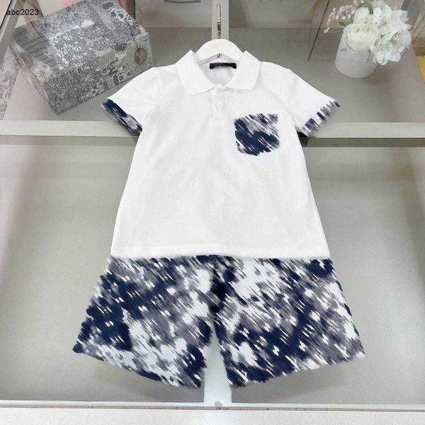 Classiques enfants survêtements poche T-shirt ensemble vêtements pour bébé Taille 120-170 CM designer POLO à manches courtes et short avec logo Camo 24Mar