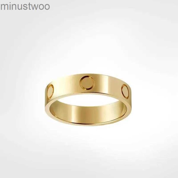 Classics Love Ring Designer pour femmes 4mm 5mm 6mm plaqué or 18 carats avec diamants amateurs de bijoux anniversaire de mariage boîte-cadeau BWLA