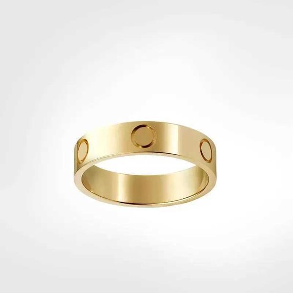 Diseñador de anillos de amor clásicos para mujer 4 mm 5 mm 6 mm Chapado en oro de 18 k con diamantes Amantes de la joyería Caja de regalo de aniversario de boda WAO6