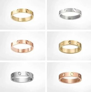 Klassiekers Liefde Ring designer ring voor vrouwen 4mm 5mm 6mm ring 18K Verguld Met diamanten Designer Sieraden voor liefhebbers Trouwring Verjaardag Sieraden cadeau met doos