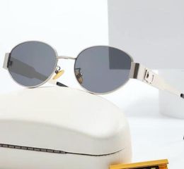 klassiekers luxe designer zonnebril voor dames mannen UV400 bewijsmateriaal bril dezelfde zonnebril strandstraat foto kleine zonnebril metaal vol frame met cadeaubak
