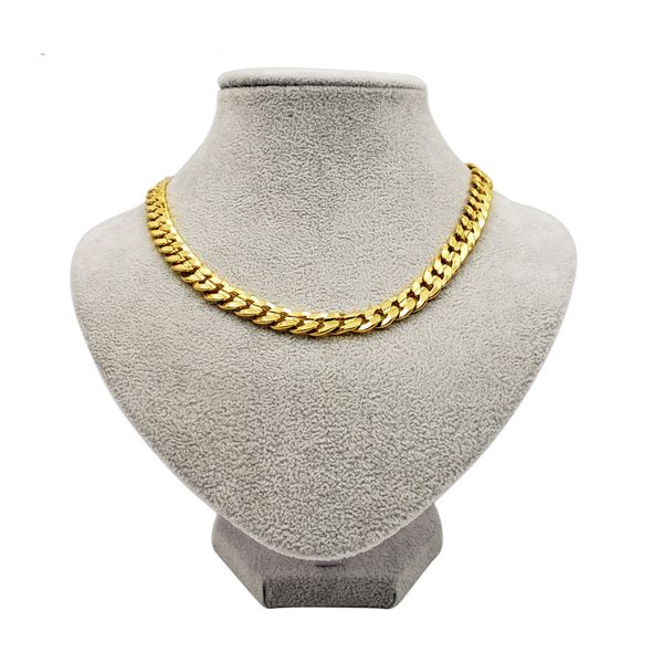 Collier classique pour hommes, chaîne en or massif jaune 18 carats G/F, maillons à breloques, 24 pouces, bijoux à la mode, vernis